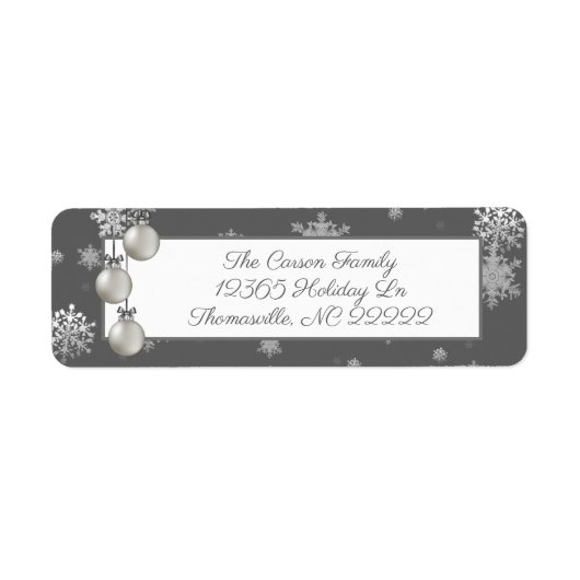 Silver-kerstsieraadlabel Etiket (Voorkant)