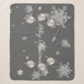 Silver Kerstsierents Sherpa Blanket Deken (Voorkant)