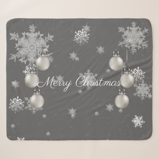 Silver Kerstsierents Sherpa Blanket Deken (Voorkant (horizontaal))