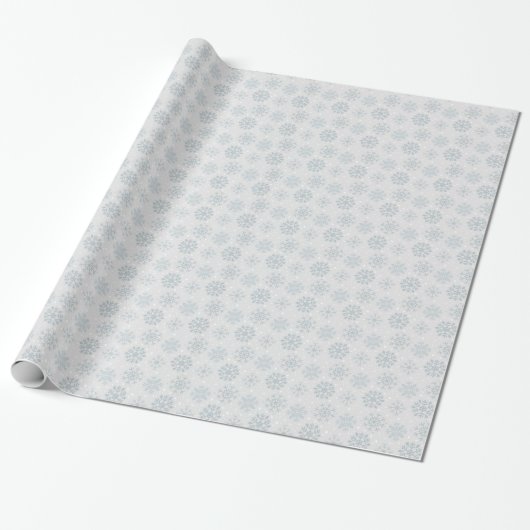 Silver-kerstsnowflake-patroon Cadeaupapier (Uitgerold)