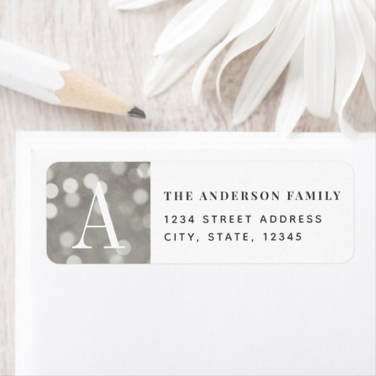 Silver-kerstverlichting voor feestdag etiket (Insitu)