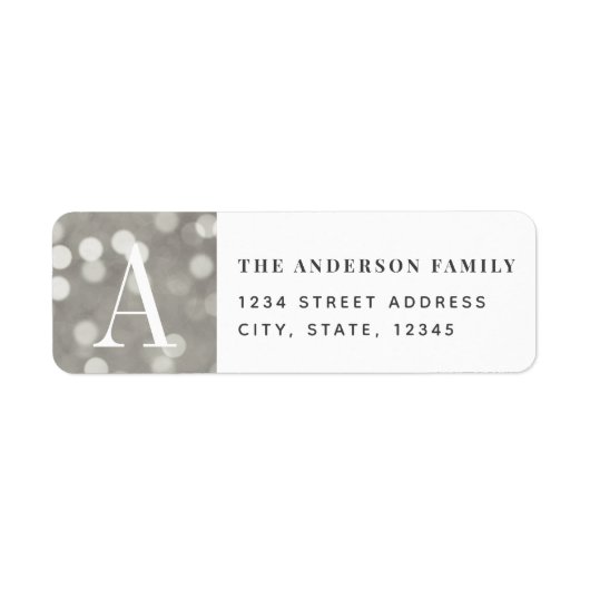 Silver-kerstverlichting voor feestdag etiket (Voorkant)