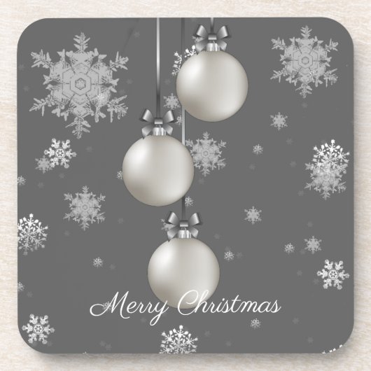 Silver kerstversients Beverage Coaster Bier Onderzetter (Voorkant)