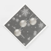 Silver Kerstversieringspapier Napkin Servet (Hoek)