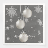 Silver Kerstversieringspapier Napkin Servet (Voorkant)