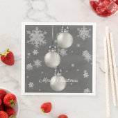 Silver Kerstversieringspapier Napkin Servet (Insitu)