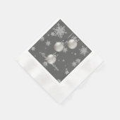 Silver Kerstversieringspapier Napkin Servet (Hoek)