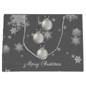 Silver kerstversiers Gift Bag Groot Cadeauzakje (Voorkant)