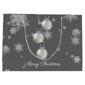 Silver kerstversiers Gift Bag Groot Cadeauzakje (Achterkant)