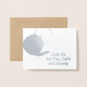 Silver Kettle - vanmiddag, theekertje en gebakken  Folie Kaarten (Voorkant met envelop)