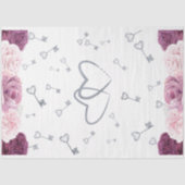Silver Keys & Hearts Floral Weddenschap Tissuepapier (Voorkant)