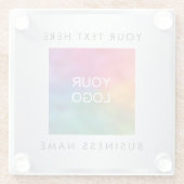 Silver Kijk Sjabloon Custom Voeg hier Logo toe Glazen Onderzetter (Achterkant)