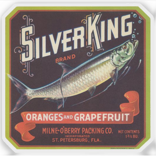 Silver King Merk Sinaasappels en Grapefruit Label (Voorkant)
