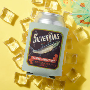 Silver King Merk Sinaasappels en Grapefruit Label Blikjeskoeler