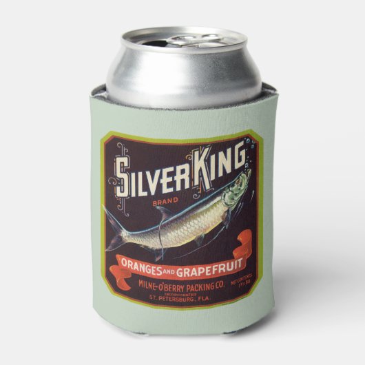 Silver King Merk Sinaasappels en Grapefruit Label Blikjeskoeler (Blikje Voorkant)