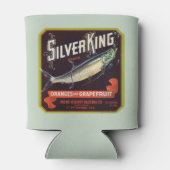 Silver King Merk Sinaasappels en Grapefruit Label Blikjeskoeler (Achterkant)