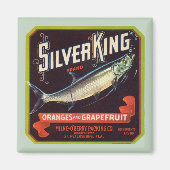Silver King Merk Sinaasappels en Grapefruit Label Magneet (Voorkant)