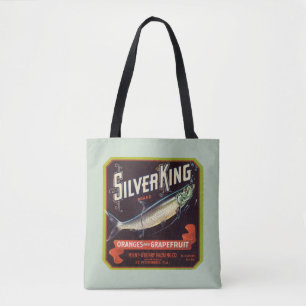 Silver King Merk Sinaasappels en Grapefruit Label Tote Bag