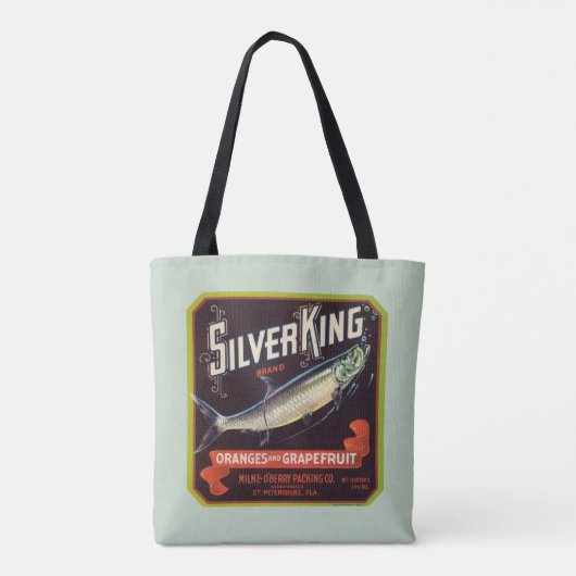 Silver King Merk Sinaasappels en Grapefruit Label Tote Bag (Achterkant)