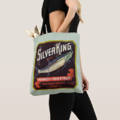 Silver King Merk Sinaasappels en Grapefruit Label Tote Bag (Dichtbij)