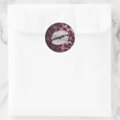 Silver Kiss Lips Glitter Sparkly Cheetah Leopard Ronde Sticker (Tas)