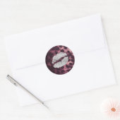 Silver Kiss Lips Glitter Sparkly Cheetah Leopard Ronde Sticker (Envelop)