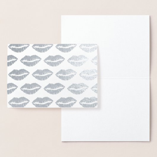Silver Kisses Lipstick Kiss Print Love Valentijn Folie Kaarten (Display)