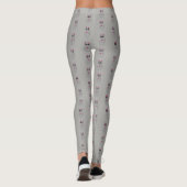Silver Kitty Cat Cartoon Pattern op Light Grey Leggings (Achterkant)