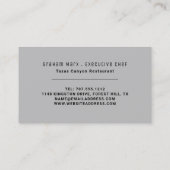 Silver Knife, Modern Gourmet, Chef, Koken Visitekaartje (Achterkant)