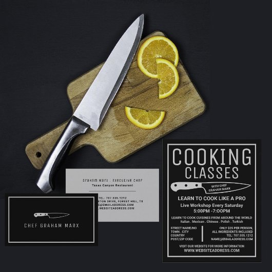 Silver Knife, Modern Gourmet, Chef, Koken Visitekaartje