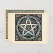 Silver Knotwork Pentacle Briefkaart (Voorkant / Achterkant)