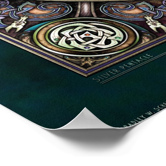 Silver Knotwork Pentacle Poster (22x22 inch) (Hoek)