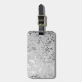 Silver Koeienhuid Print Metallic Bagagelabel (Voorkant verticaal)