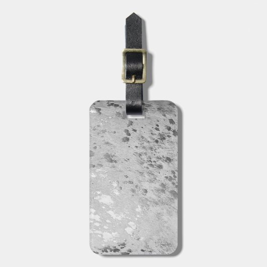 Silver Koeienhuid Print Metallic Bagagelabel (Voorkant verticaal)