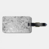 Silver Koeienhuid Print Metallic Bagagelabel (Achterkant horizontaal)