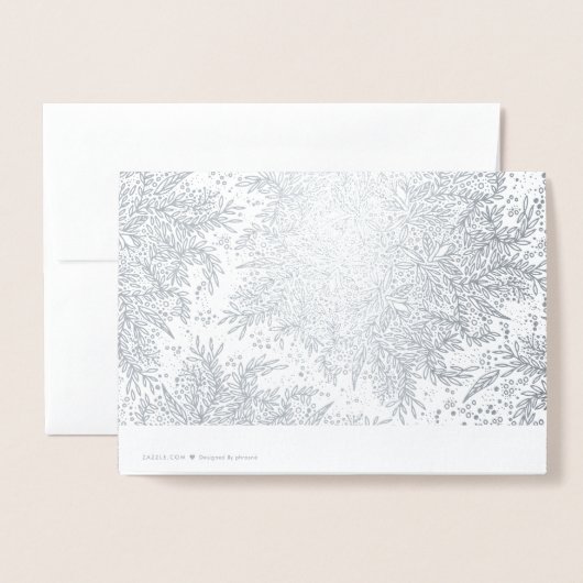 Silver Kraft Folie kerstfeestdag Kaart groet (Met envelop)