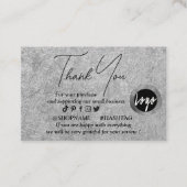 Silver Kraft papier op maat logo dank u Visitekaartje (Voorkant)