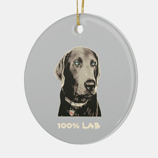 Silver Lab 100% Labrador Ceramic Ornament (Links)