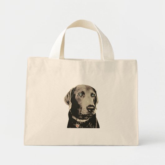 Silver Lab 100% Labrador Cotton Canvas tas (Voorkant)