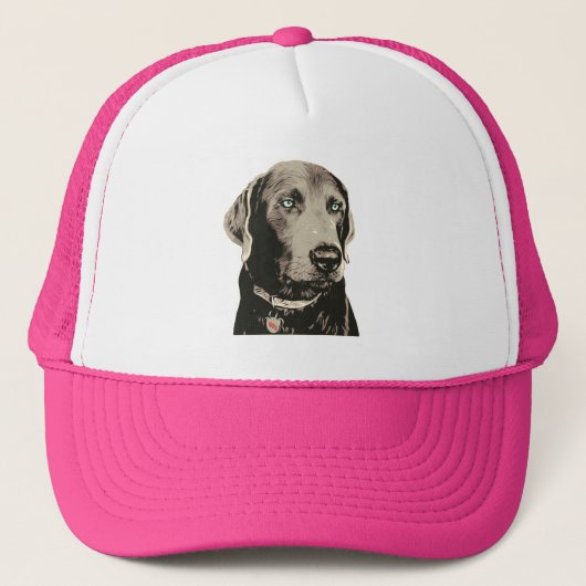 Silver Lab 100% Labrador Trucker Hat Pet (Voorkant)