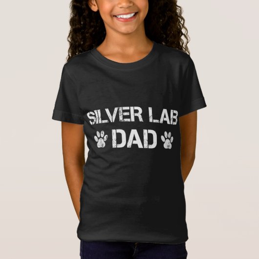 Silver Lab Dad Dog Paw Quote Gift T-shirt (Voorkant)
