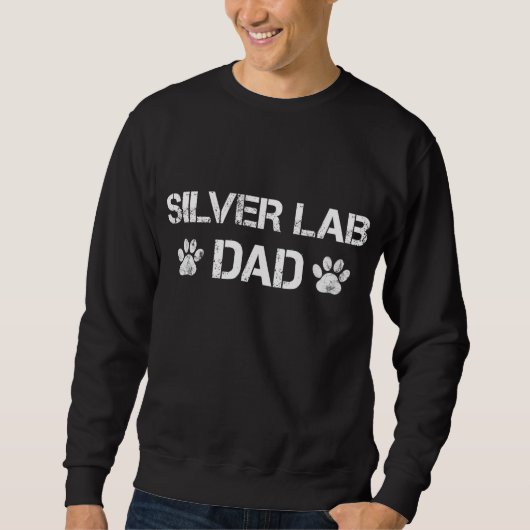 Silver Lab Dad Dog Paw Quote Gift Trui (Voorkant)