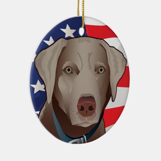 Silver Lab Retriever of America Keramisch Ornament (Rechts)