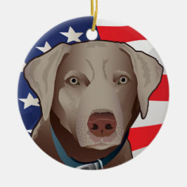 Silver Lab Retriever of America Keramisch Ornament
