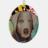Silver Lab Retriever van Maryland Keramisch Ornament (Rechts)