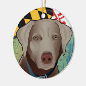 Silver Lab Retriever van Maryland Keramisch Ornament (Links)
