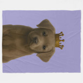 Silver Labrador Puppy in Gold Crown Schattige Fleece Deken (Voorkant (Horizontaal))