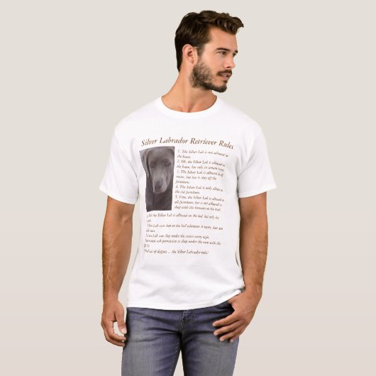 Silver Labrador Retriever Rules T-shirt (Voorkant volledig)