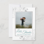 Silver Lace Blauwgroen & White Love & Bedankt Wedd (Voorkant)