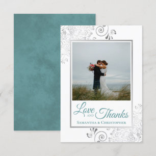 Silver Lace Blauwgroen & White Love & Bedankt Wedd